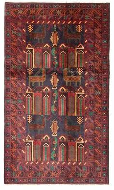 ECARPETGALLERY Hand-knotted Teimani Navy Wool Rug - 3'9 x 6'8