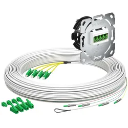 KAISER 4250053 Teilnehmeranschluss Gf-TA E3S Connect®, Unterputz, 4xF, LC/APC QD, L=35m, HÜP, vorkonfektioniert, shutter, LC/APC