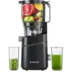 Amzchef SJ-036CBK Slow Juicer (Black), Entsafter, Schwarz