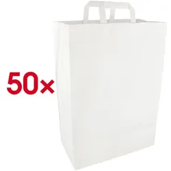 Papstar Papier-Tragetaschen, 50 Stück weiß, 32x44 cm