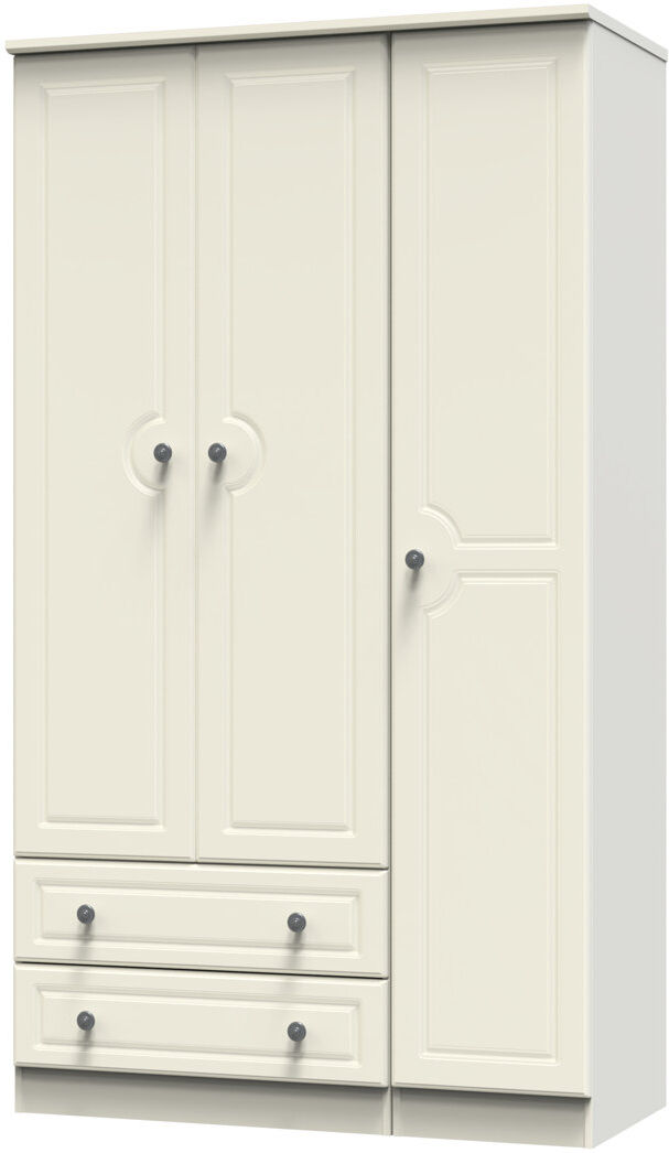 ClassicLiving Adala Manufactured Wood Wardrobe Cream Ash 182cm H X 111cm W X 53cm D