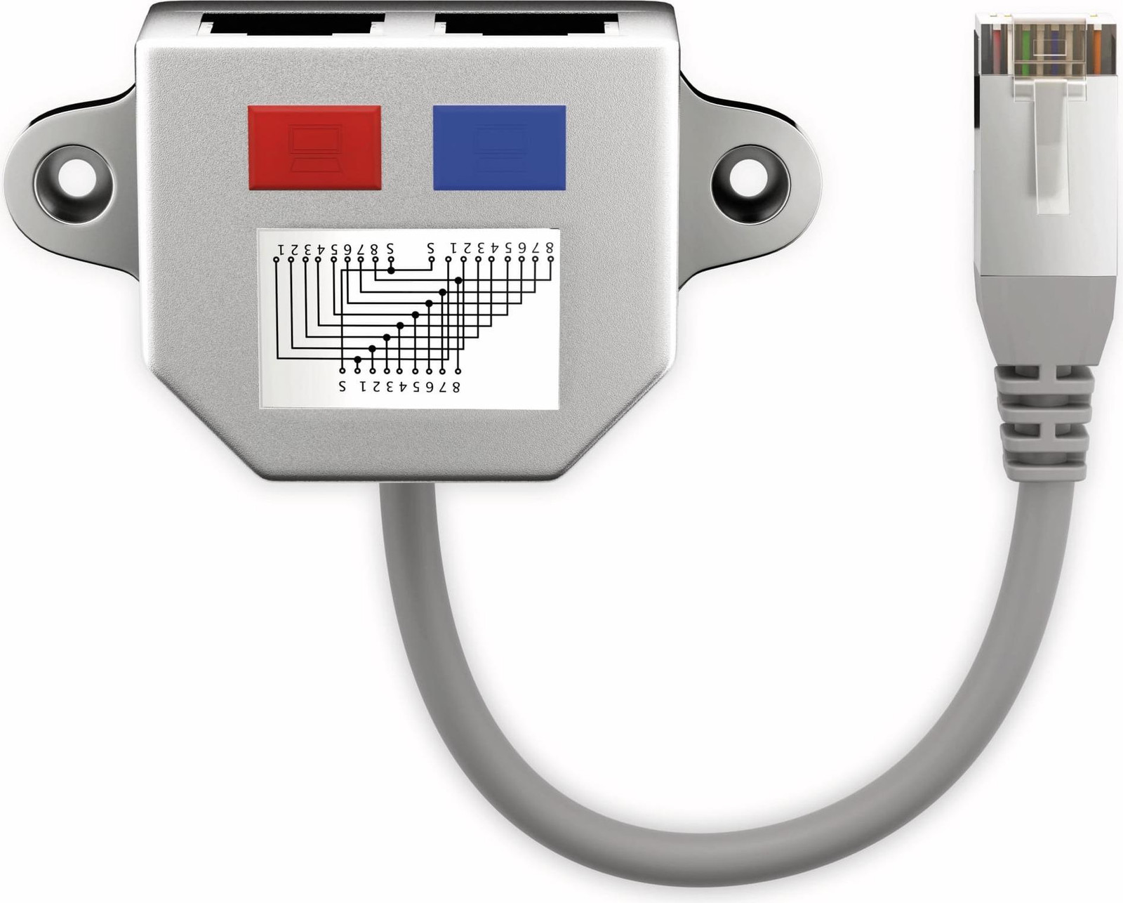 Goobay 68911 Kabelverdeler Y-adapter RJ45 Ethernet LAN 1 naar 2, zwart