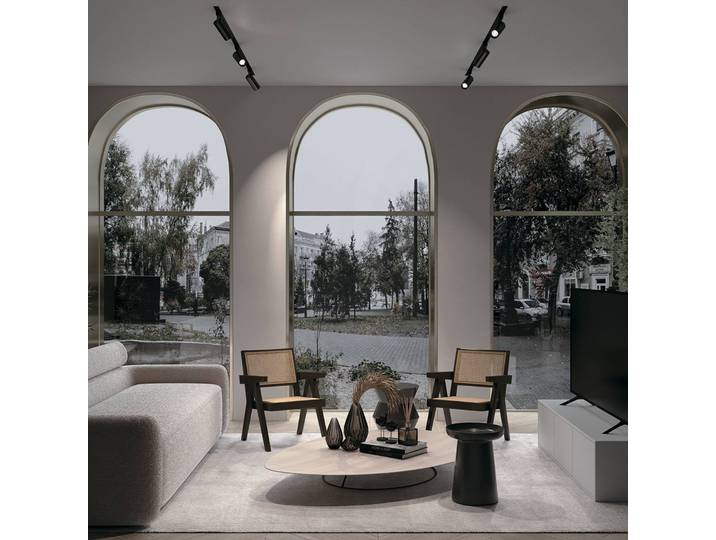 Maytoni Schienenstrahler Focus, GU10, Unity-System, schwarz dimmbar, schwarz, für Wohn- / Esszimmer, Aluminium, Modern