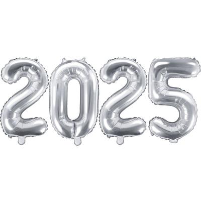 Folienballon 2025 silber Silvester