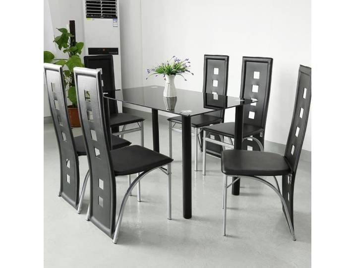 Chaises de salle à manger - Kangfun - Style minimaliste moderne - Noir - Rembourrage confortable