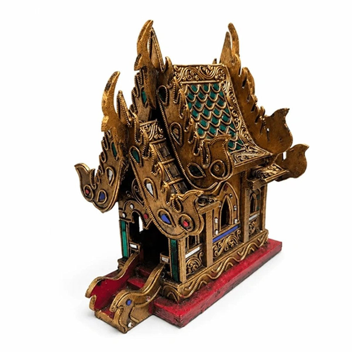 Handgemaakt Thais Tempelhuis Goud 29 cm - Oosterse Woondecoratie