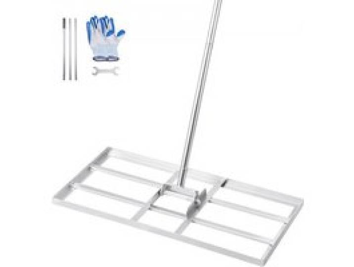 VEVOR Rasenrakel mit Stiel, 355x762mm Bodenplatte, Nivellierrechen aus Karbonstahl, Levelingrake, Rasen-Nivellierungsrechen für Rasenpflege, Rasen-Nivellierungsrechen, Hof und Golfplatz
