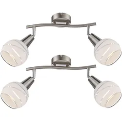 2er Set Elegante Decken Strahler verstellbar Wohn Zimmer Wand Spots gemustert