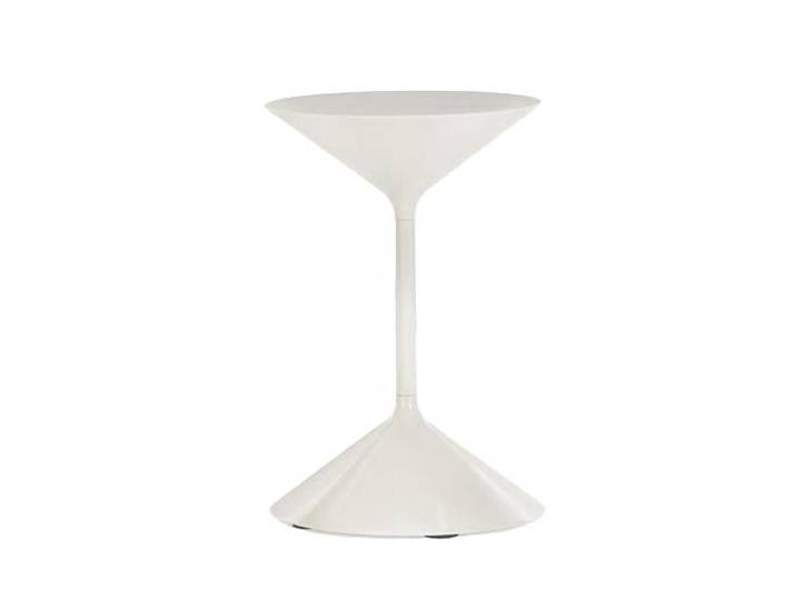 ZANOTTA table basse TEMPO (H 50 cm talc - Polyuréthane poli et acier)