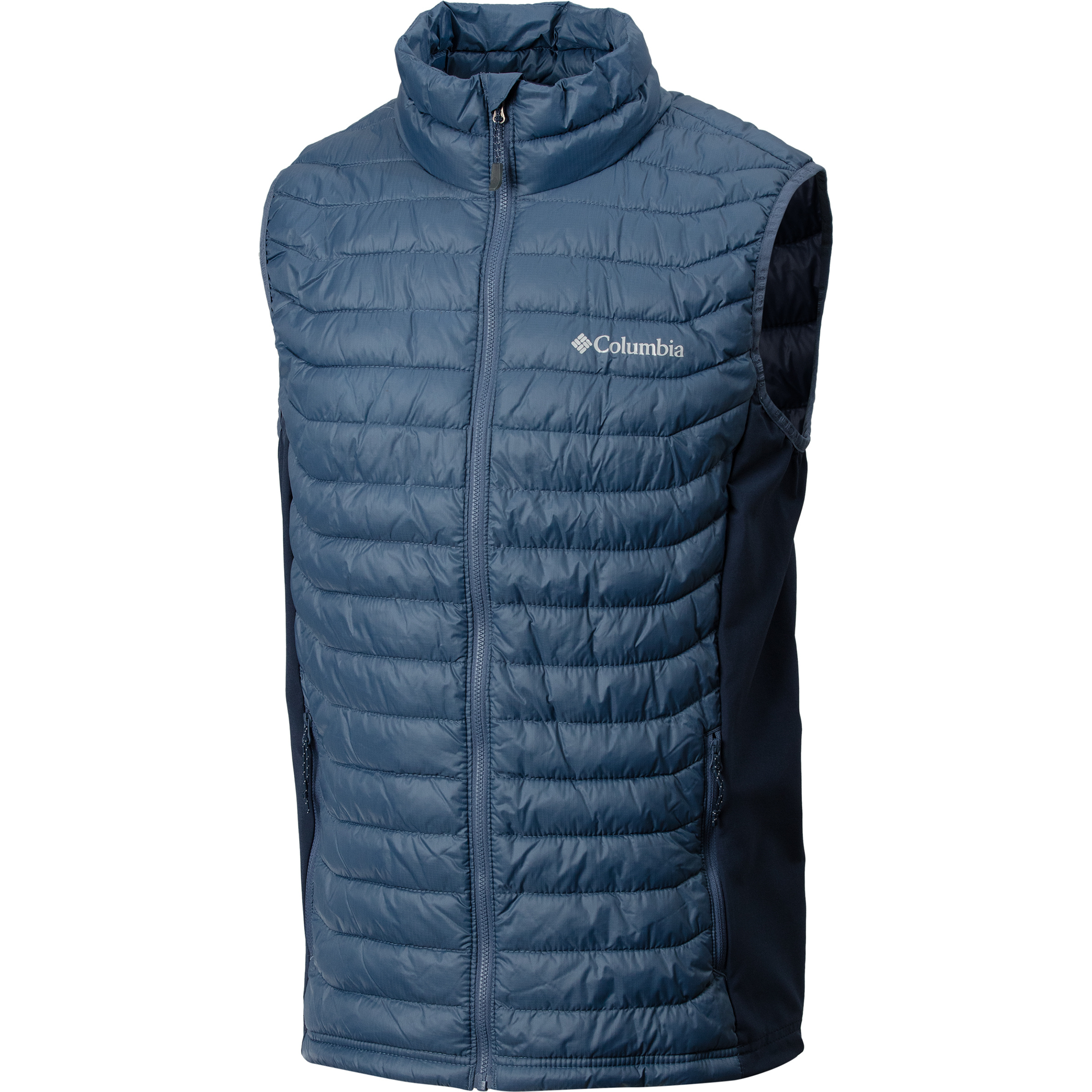 Columbia Powder Pass Hybrid Weste Herren Kunstfaserwesten blau Größe M Camping Elastisch