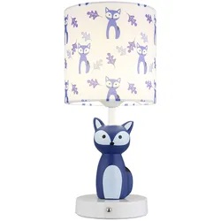 Kinderleuchte Tischlampe Fuchs Touchdimmer Nachttischleuchte Akku Kinderzimmer Tierlampe, CCT Memory, blau, 2W 111Lm warm-kaltweiß, H 33,5 cm