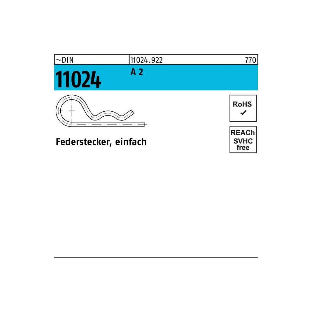 Federstecker DIN 11024 DrahtØ 4 A 2 einfach (110249220040000)