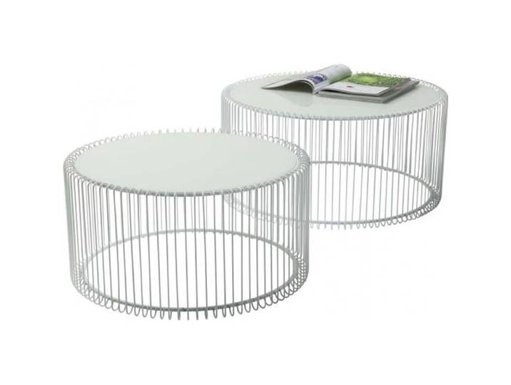 Table basse ronde Wire blanche 2/set Kare Design