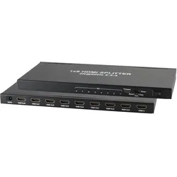 HDMI Verteiler 1x8, Metall, 4K60Hz, schwarz