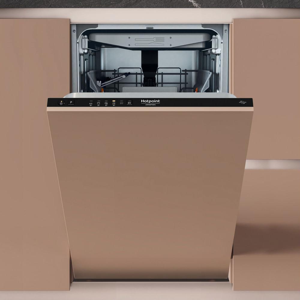 Hotpoint HA4ID11CS80, Voll integriert, Single (45 cm breit), Edelstahl, Tasten, 1,3 m, 1,55 m
