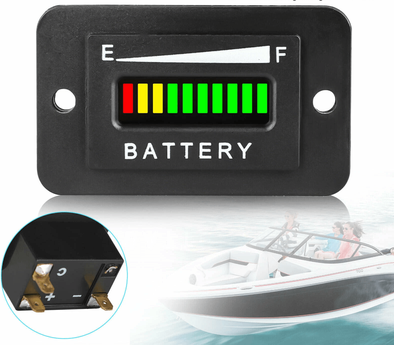 Multicon Wholesale Hub Battery Indicator Meter For EZGO, Club Car, And Yamaha Golf Carts Clear LED Display And Weatherproof Design Battery Indicator Meter For EZGO, Club Car, And Yamaha Golf Carts Clear LED Display And Weatherproof Design