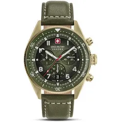 SWISS MILITARY HANOWA - GREYHOUND CHRONO - green gold green / 43mm