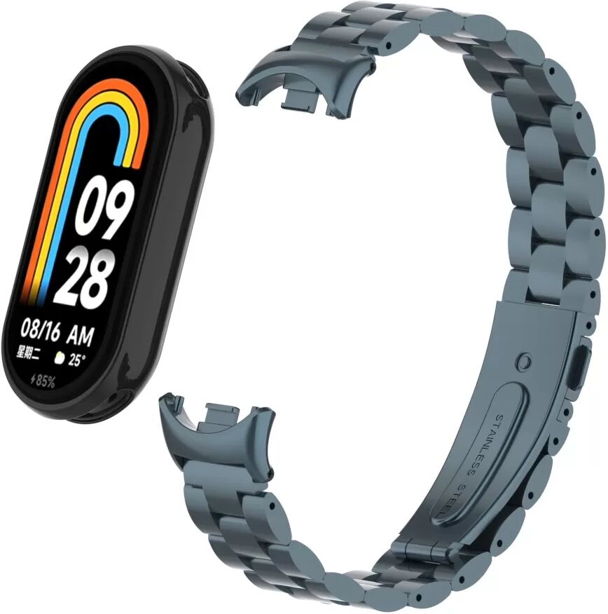 INF Kompatibel mit Xiaomi Mi9 Edelstahl Armband, Solide Drei-Glieder Metallarmband in Dunkelgrau für Mi9/8 NFC