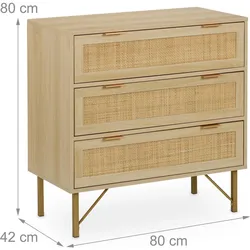 Relaxdays, Kommode + Sideboard, Kommode (80 x 42 x 80 cm)