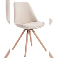 DELUKE Besucherstuhl TAIPEI - Stoff Creme 48x56x84 cm | Besucherstühle Konferenzstuhl Wartezimmerstuhl Bürostühle Bürostuhl Konferenzraum Wartezimmer