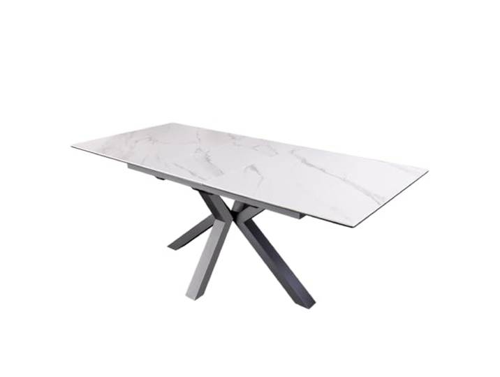 Riess Ambiente Esstisch Eternity 200cm - hellgrau schwarz - Keramik 10 Sitzplätze, hochwertig, angenehme Haptik, sicherer Stand, 60 kg Belastbarkeit, höhenverstellbaren Füße, Metallgestell