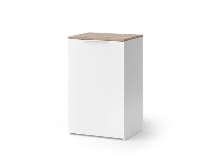 Vicco Kommode Wido Weiß 50 x 80 cm mit Regal, Holzwerkstoff, 1 Fächer, Rechteckig, 50x80x40 cm, Kleinmöbel, Kommoden
