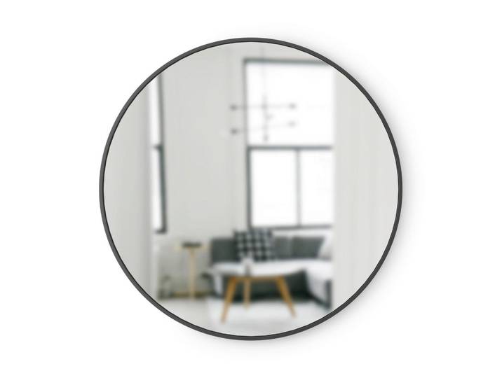 Umbra Wandspiegel, Schwarz, Glas, rund, feuchtraumgeeignet, Spiegel, Spiegel rund