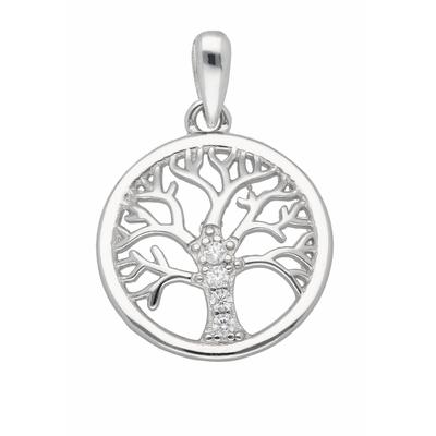 Kettenanhänger ADELIA´S "Anhänger Baum des Lebens 925 Silber mit Zirkonia", silber, Schmuckanhänger, Damen, mit Zirkonia, Silber 925 (Sterlingsilber), Kettenanhänger, Silberanhänger Lebensbaum