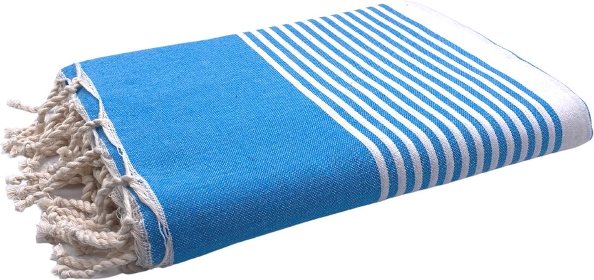 Foutas Strandlaken Hamamdoek Arthur Turquoise Blauw B: 300 cm, D: 200 cm
