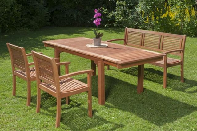 MERXXHANDELS Cordoba Set 4tlg 2 Sessel Bank Tisch 150(185/220)x90cm 09223808