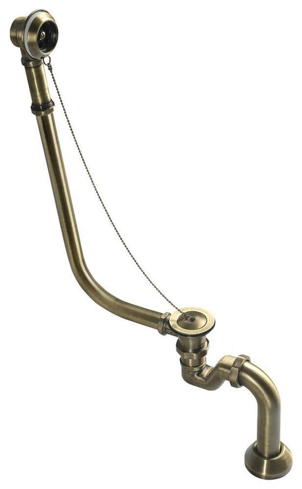 MODEL 12V Ablaufgarnitur mit Kette, inkl. Siphon, Bronze