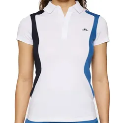 J.Lindeberg Golf Bea Polo Damen weiss/blau