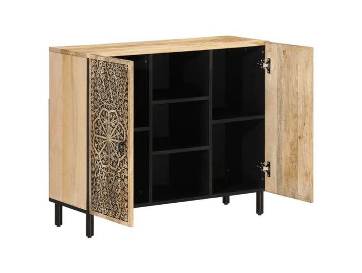 Buffet CLOUD commode meuble de rangement 90x33x75 cm bois massif de manguier J2259