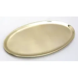 Kerzenteller oval 20 x 11 cm Messing Gold poliert für Ovalkerzen, Hochzeitskerzen, Taufkerzen