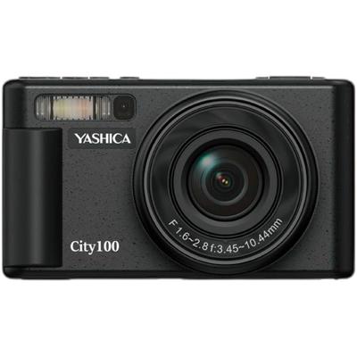 YASHICA Kompaktkamera "City 100", schwarz, B:10,6cm H:6,55cm T:6,13cm, Fotokameras