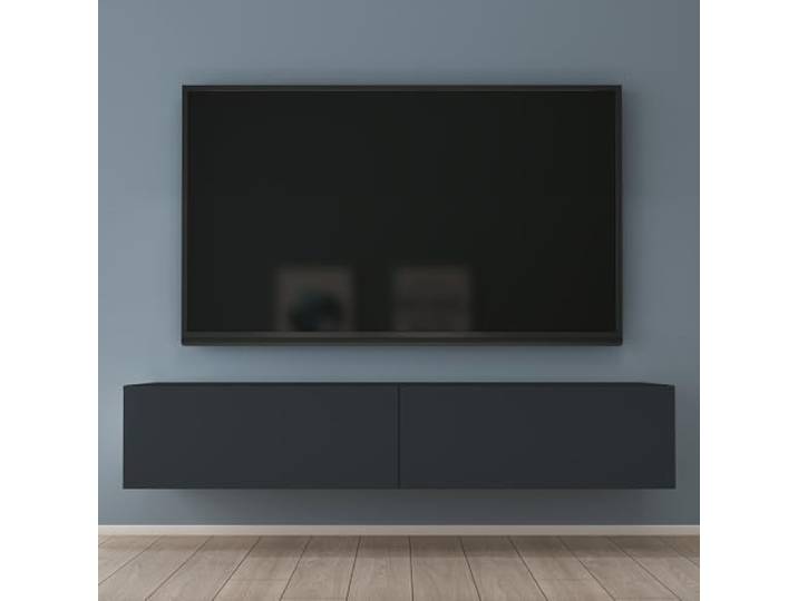 Mai & Mai Fernsehschrank Hängend TV Lowboard hängend mit Gasdruckfedern TV Schrank mit Klappen, viel Stauraum, Wandmontage in Matt Anthrazit, Breite: 160 cm, Fernsehschrank02
