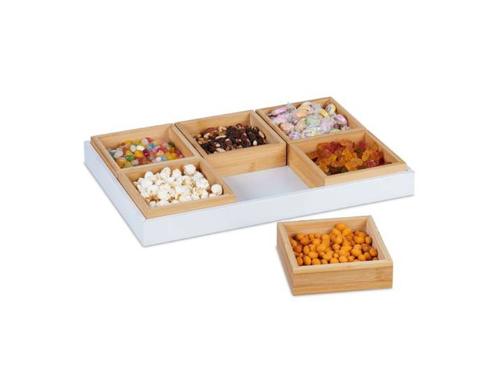 Relaxdays Serveerschaaltjes met dienblad