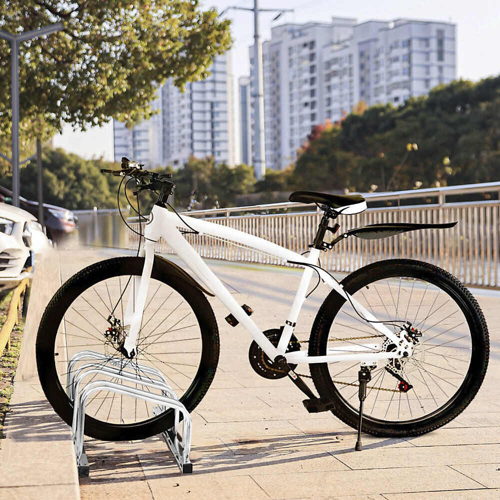 Fahrradständer, verzinkt, B 1370 mm, 5 Stellplätze eurokraft basic
