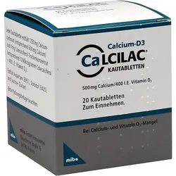 Calcilac Kautabletten 500 mg/400 I.e. 20 ST