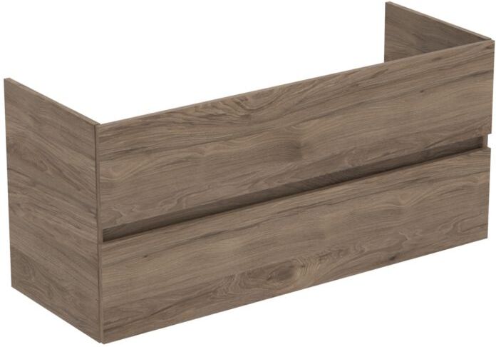 Ideal Standard Plus Möbelwaschtisch-Paket R0576Y9 Nussbaum geflammt, 121,5x45,5x56,5cm, je 1 Hahnloch