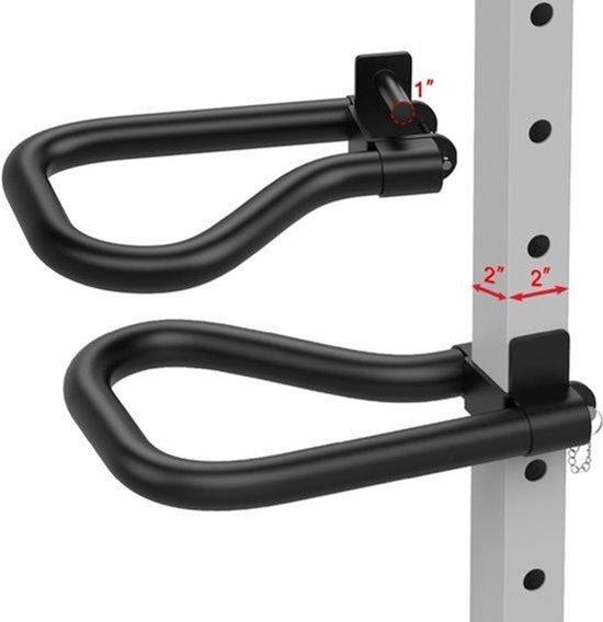 Stangen-Set - 5,1 x 5,1 cmKniebeugestange - Metall, Schwarz - Für Krafttraining - Zubehör für Fitnessgeräte