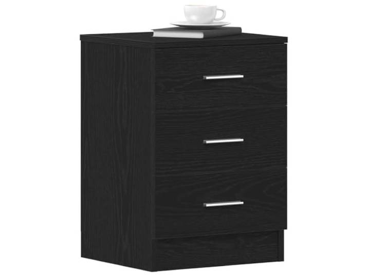 KDVXBCQJH Nachttische 2er Set, 38x35x55 cm, Beistelltisch Schwarz Kompakte Ablagefläche für Schlafzimmer und Gästezimmer mit robuster Konstruktion aus pflegeleichtem Holzwerkstoff.