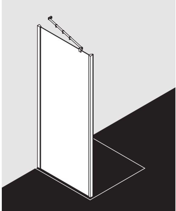 Kermi Filia XP Seitenwand FXUWD08318VAK 83x185cm, silber hochglanz, ESG klar, auf Duschplatz