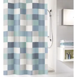Kleine Wolke Duschvorhang Check 180 x 200 cm Polyester Blau