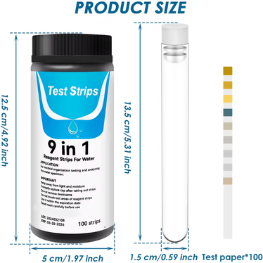 Inspire Essentials AquaCheck 7 In 1 Aquarium Water Test Strips 100 Count Kit 9 In 1