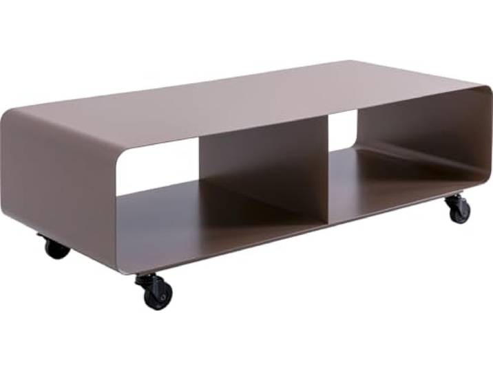Kare Design Lowboard Lounge M, Grau, 90x41x30 cm, TV-Board, Sideboard, minimalistisches Design, Fernsehkommode, Rollbar, Stahl, Industrial, Modern, Wohnzimmer