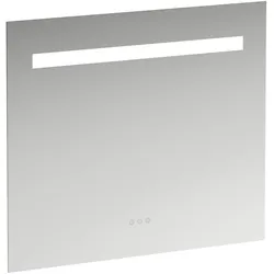 Laufen Spiegel LEELO LED mit Aluminiumrahmen, 800x700 mm, 3 Touchsensoren für Ein-/Aus, Dimmen und Farbtemperaturwechsel (2700-6000K), horizontalem LED-Licht und Ambientelicht