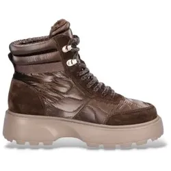 Blauer für Damen. F6BLANCA03 Bronzefarbene Lederstiefeletten Blanca03 (39), Wohnung, Schnürsenkel, Reißverschluss, Lässig