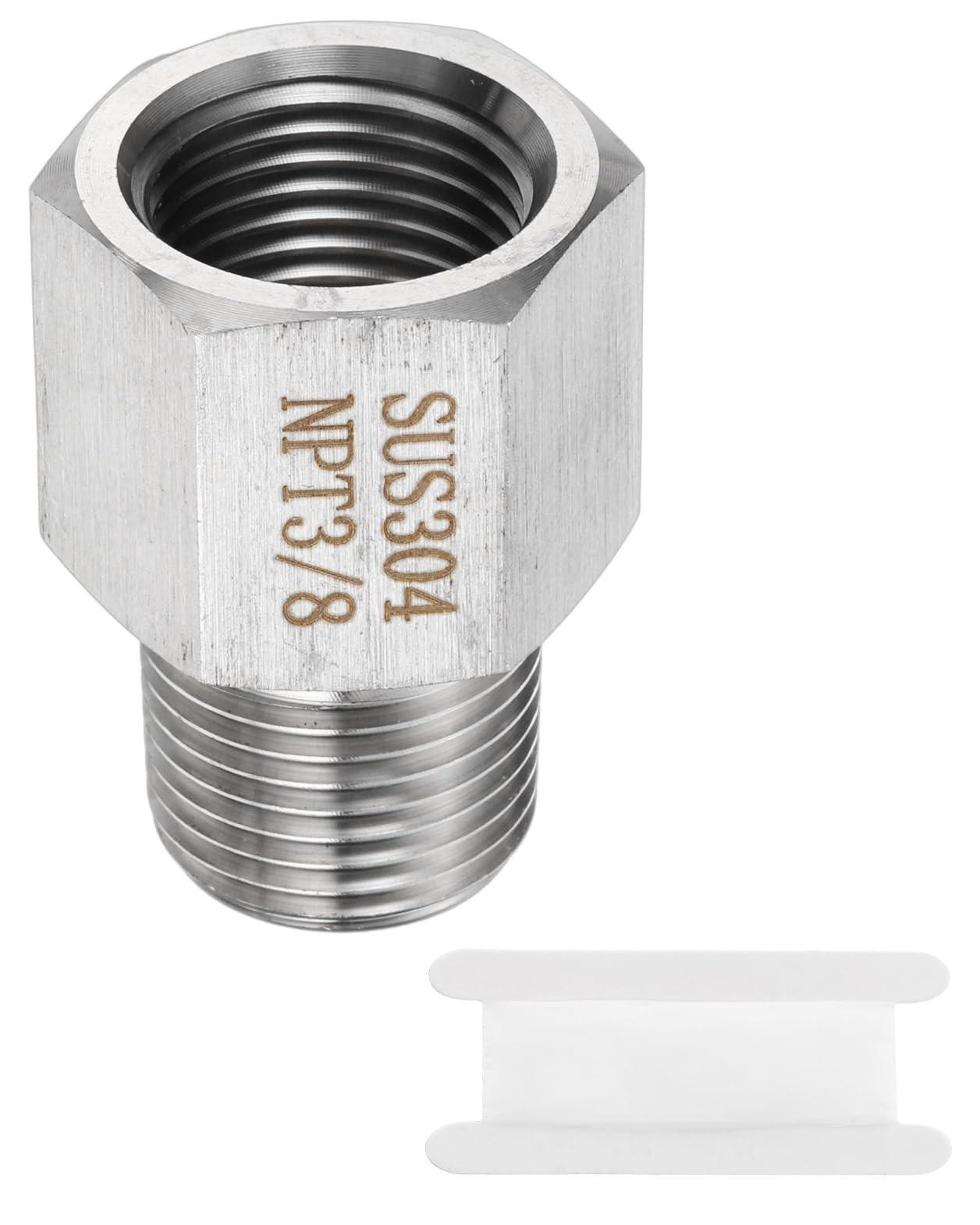 Solidchoice Roestvrijstalen fittingen 3/8" NPT vrouwelijk x 3/8" NPT mannelijk