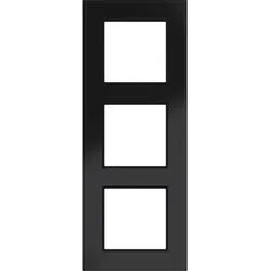 Hager Rahmen 3fach, A.8, Glas schwarz glänzend